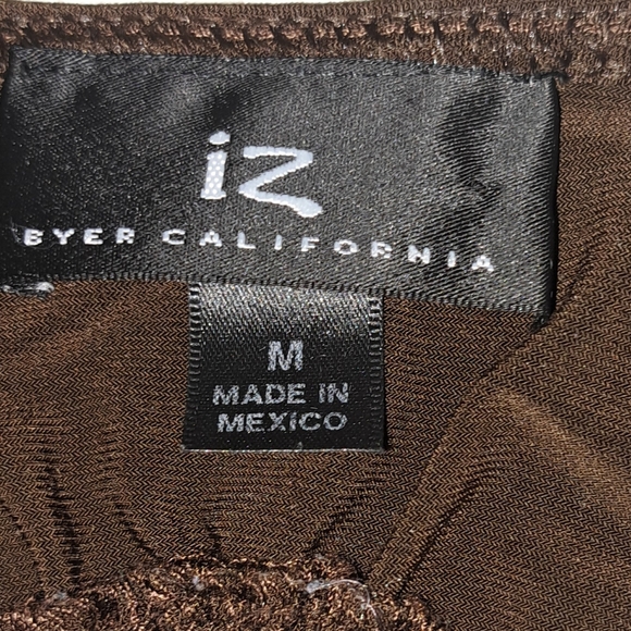 IZ BYER Women's Sleeveless V Neck Top Brown Multi-Color Abstract Design Medium - Picture 9 of 12